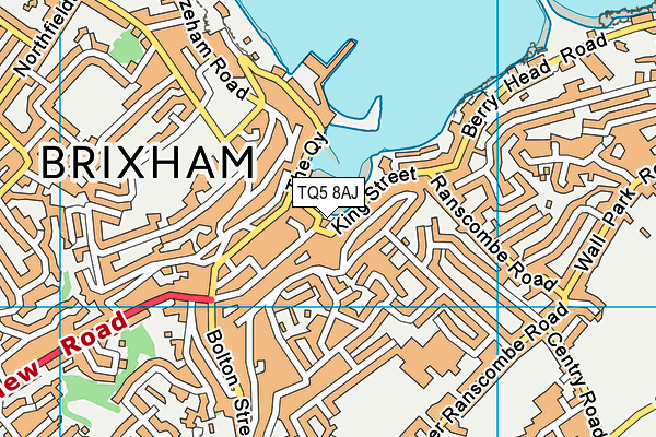 TQ5 8AJ map - OS VectorMap District (Ordnance Survey)