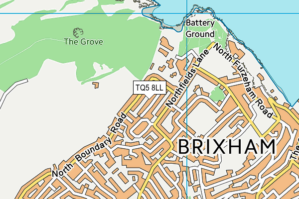 TQ5 8LL map - OS VectorMap District (Ordnance Survey)