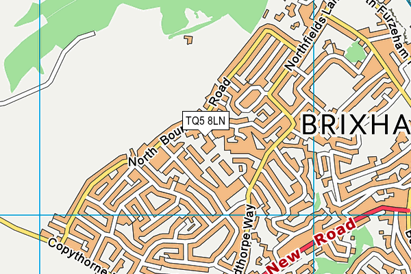 TQ5 8LN map - OS VectorMap District (Ordnance Survey)
