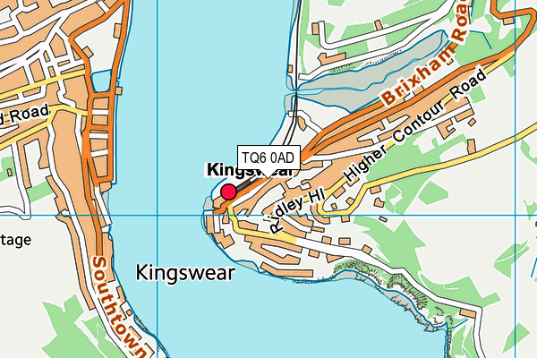 Kingswear Hall map (TQ6 0AD) - OS VectorMap District (Ordnance Survey)