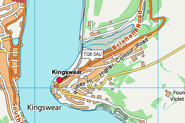 TQ6 0AU map - OS VectorMap District (Ordnance Survey)