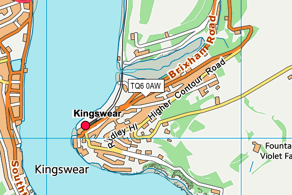 TQ6 0AW map - OS VectorMap District (Ordnance Survey)