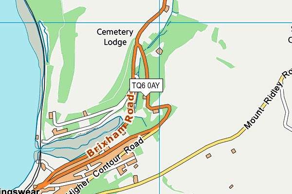TQ6 0AY map - OS VectorMap District (Ordnance Survey)