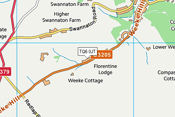 TQ6 0JT map - OS VectorMap District (Ordnance Survey)