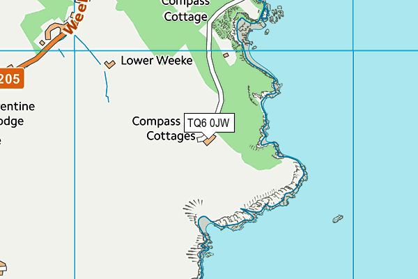 TQ6 0JW map - OS VectorMap District (Ordnance Survey)