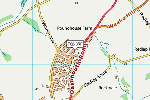 TQ6 0RF map - OS VectorMap District (Ordnance Survey)