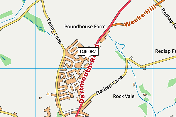 TQ6 0RZ map - OS VectorMap District (Ordnance Survey)