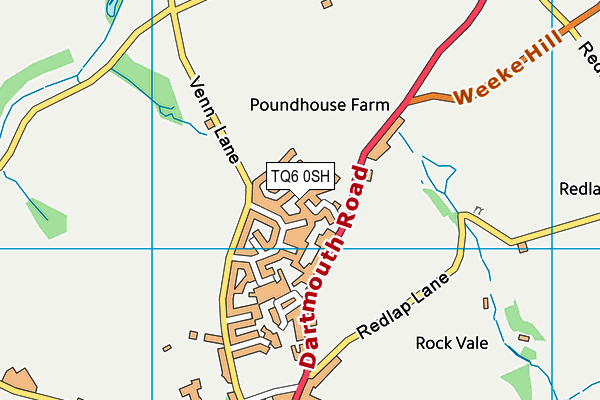 TQ6 0SH map - OS VectorMap District (Ordnance Survey)