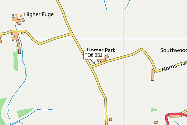 TQ6 0SJ map - OS VectorMap District (Ordnance Survey)