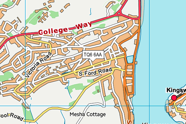 TQ6 6AA map - OS VectorMap District (Ordnance Survey)