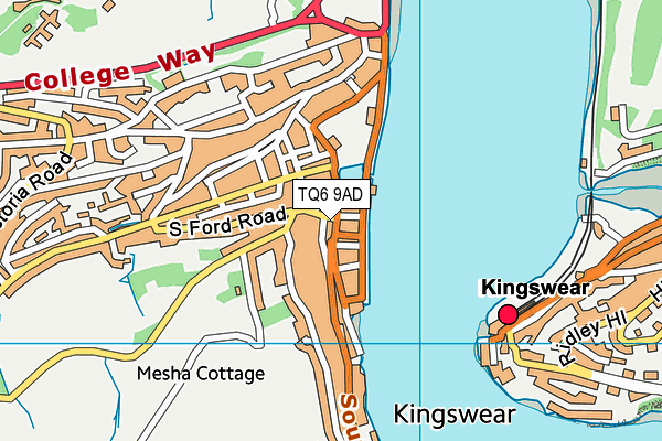 TQ6 9AD map - OS VectorMap District (Ordnance Survey)