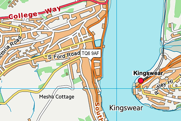 TQ6 9AF map - OS VectorMap District (Ordnance Survey)