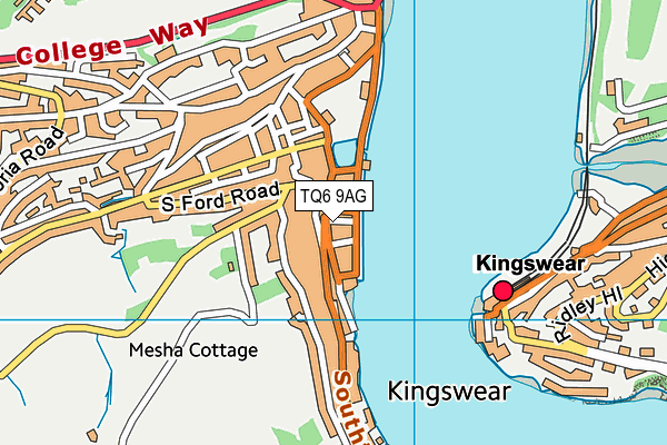 TQ6 9AG map - OS VectorMap District (Ordnance Survey)