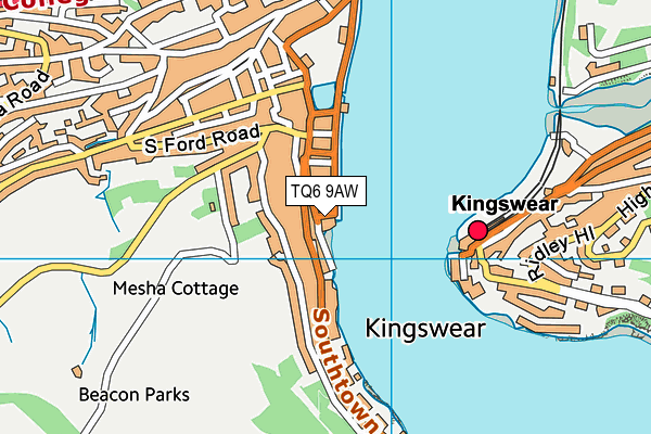 TQ6 9AW map - OS VectorMap District (Ordnance Survey)