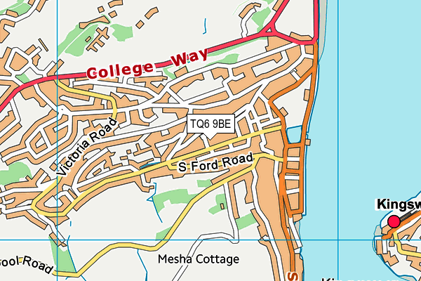 TQ6 9BE map - OS VectorMap District (Ordnance Survey)