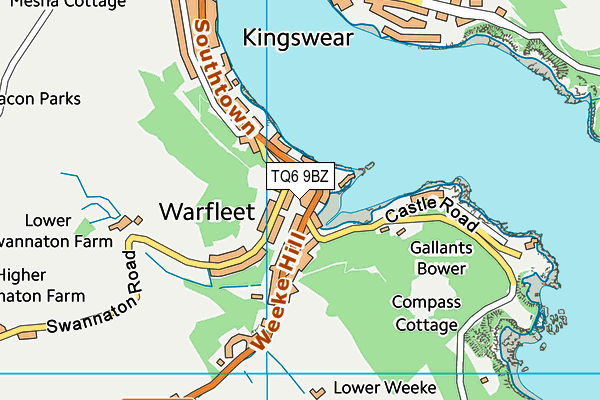 TQ6 9BZ map - OS VectorMap District (Ordnance Survey)