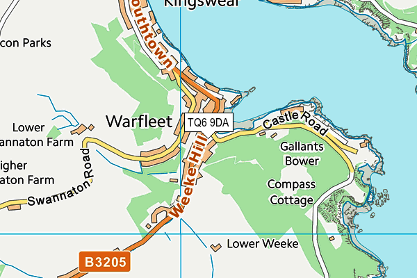 TQ6 9DA map - OS VectorMap District (Ordnance Survey)