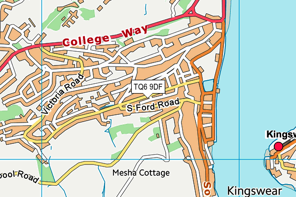 TQ6 9DF map - OS VectorMap District (Ordnance Survey)