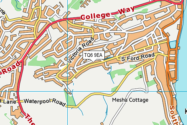 TQ6 9EA map - OS VectorMap District (Ordnance Survey)