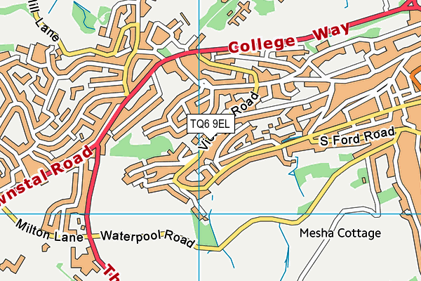 TQ6 9EL map - OS VectorMap District (Ordnance Survey)