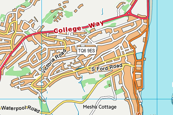 TQ6 9ES map - OS VectorMap District (Ordnance Survey)