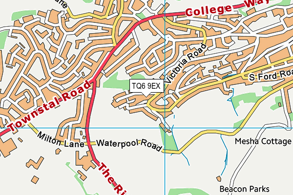 TQ6 9EX map - OS VectorMap District (Ordnance Survey)