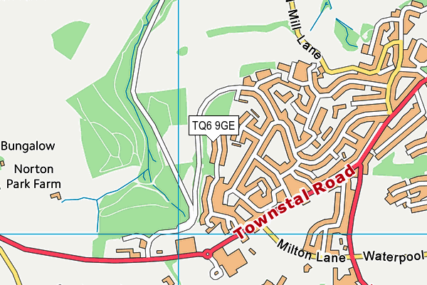 TQ6 9GE map - OS VectorMap District (Ordnance Survey)