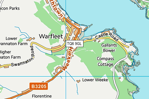 TQ6 9GL map - OS VectorMap District (Ordnance Survey)