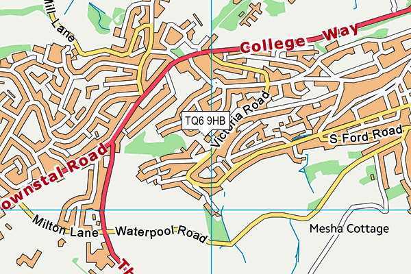 TQ6 9HB map - OS VectorMap District (Ordnance Survey)
