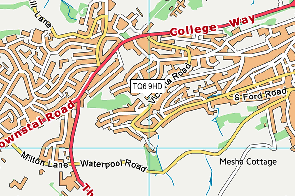 TQ6 9HD map - OS VectorMap District (Ordnance Survey)