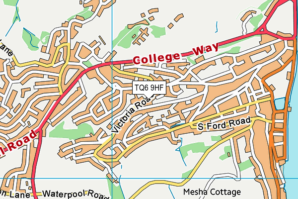 TQ6 9HF map - OS VectorMap District (Ordnance Survey)