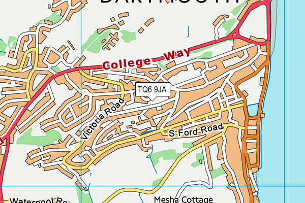 TQ6 9JA map - OS VectorMap District (Ordnance Survey)