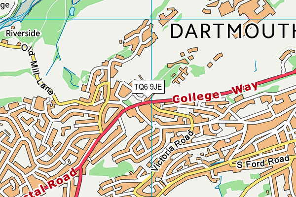 TQ6 9JE map - OS VectorMap District (Ordnance Survey)