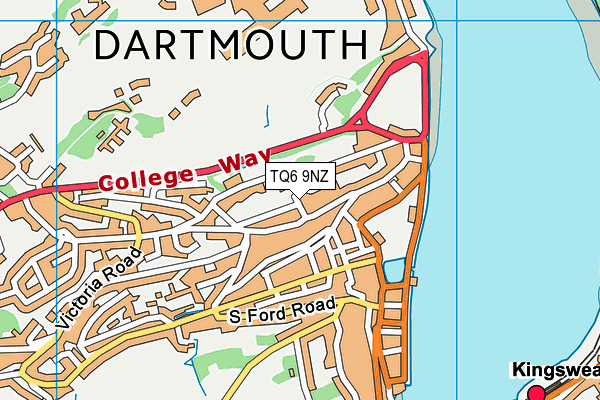 TQ6 9NZ map - OS VectorMap District (Ordnance Survey)