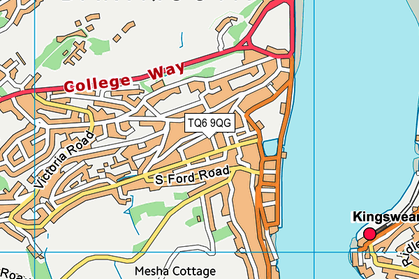 TQ6 9QG map - OS VectorMap District (Ordnance Survey)