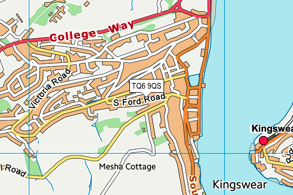 TQ6 9QS map - OS VectorMap District (Ordnance Survey)