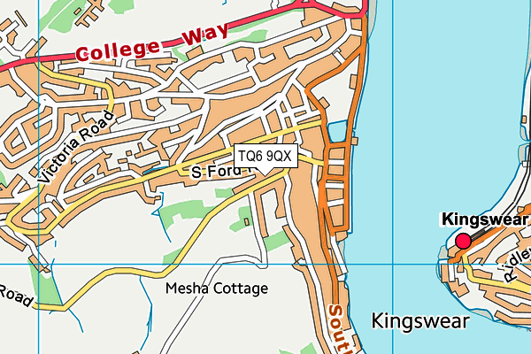 TQ6 9QX map - OS VectorMap District (Ordnance Survey)