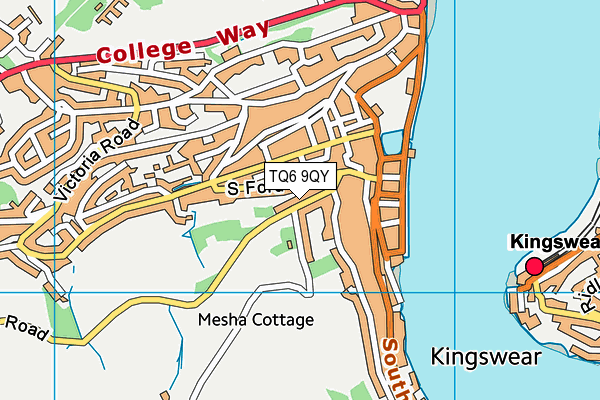 TQ6 9QY map - OS VectorMap District (Ordnance Survey)