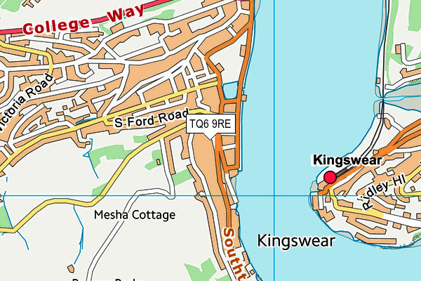 TQ6 9RE map - OS VectorMap District (Ordnance Survey)