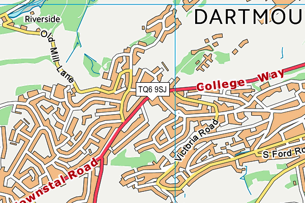 TQ6 9SJ map - OS VectorMap District (Ordnance Survey)