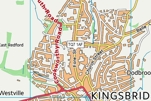 TQ7 1AF map - OS VectorMap District (Ordnance Survey)
