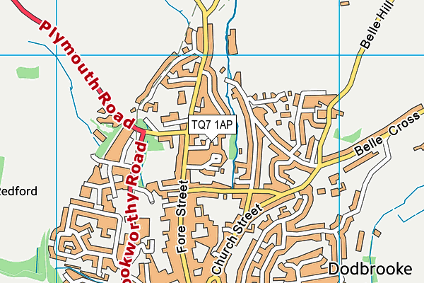 TQ7 1AP map - OS VectorMap District (Ordnance Survey)