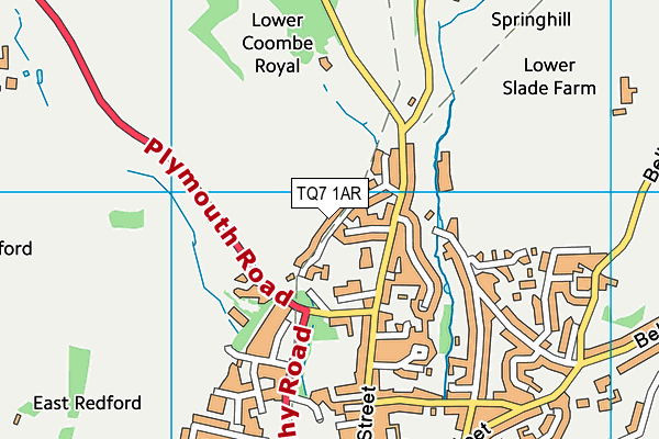 TQ7 1AR map - OS VectorMap District (Ordnance Survey)