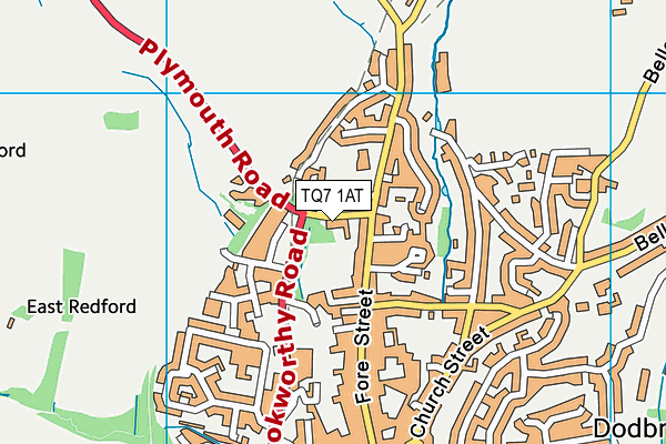 TQ7 1AT map - OS VectorMap District (Ordnance Survey)