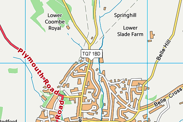 TQ7 1BD map - OS VectorMap District (Ordnance Survey)