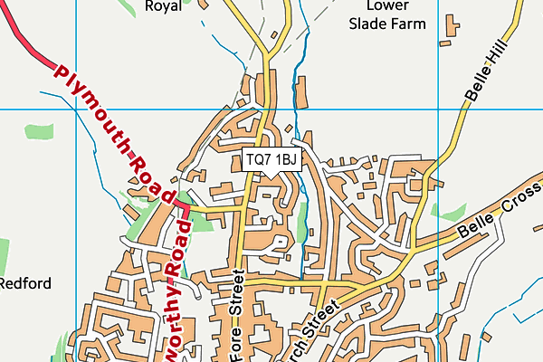 TQ7 1BJ map - OS VectorMap District (Ordnance Survey)