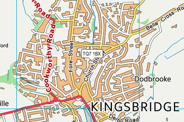 TQ7 1BX map - OS VectorMap District (Ordnance Survey)