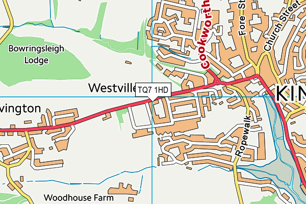 TQ7 1HD map - OS VectorMap District (Ordnance Survey)