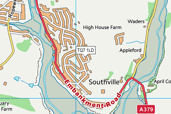 TQ7 1LD map - OS VectorMap District (Ordnance Survey)