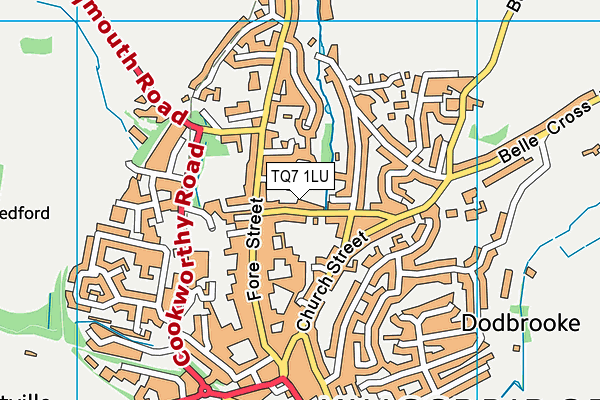 TQ7 1LU map - OS VectorMap District (Ordnance Survey)
